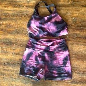 Matching ALO Shorts and Sports Bra Set